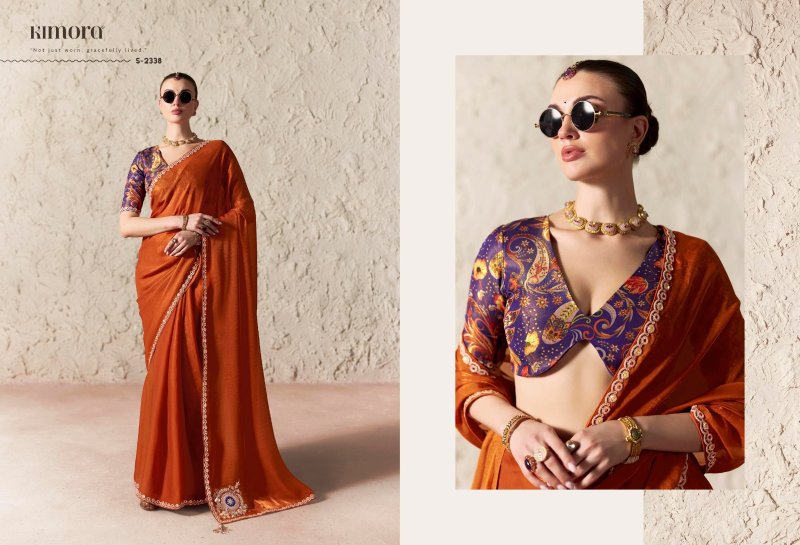 Rangat 4 By Kimora Fancy Fabric Embroidered Work Saree